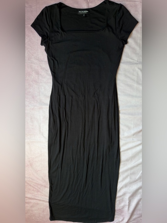 See You Monday Dresses & Skirts - See You Monday Black Maxi Dress with Square Neck